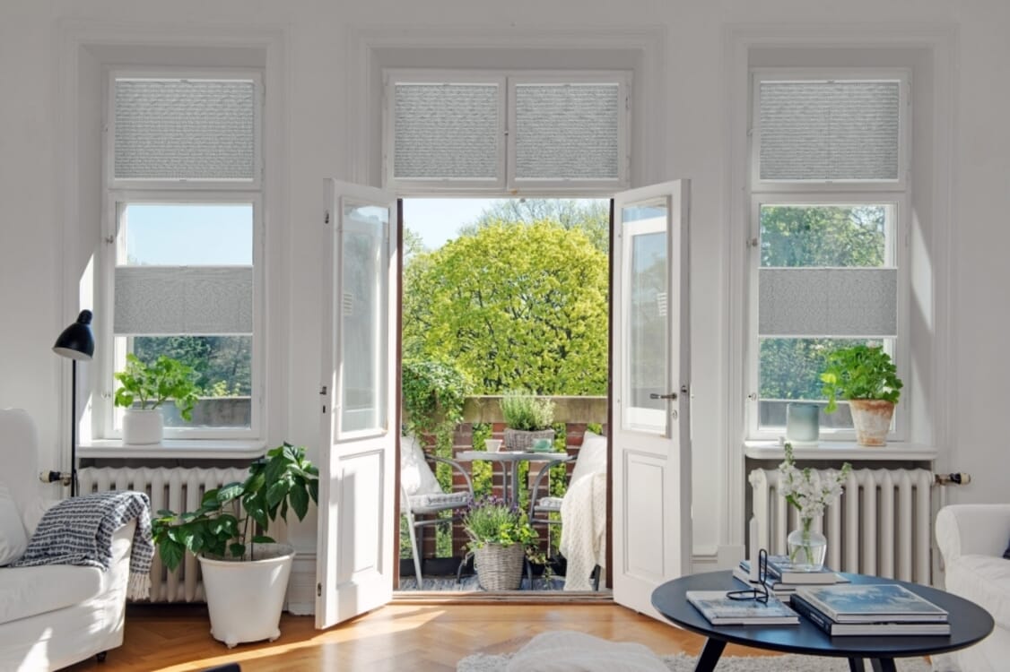 Plissee 2053 Wohnzimmer Grau