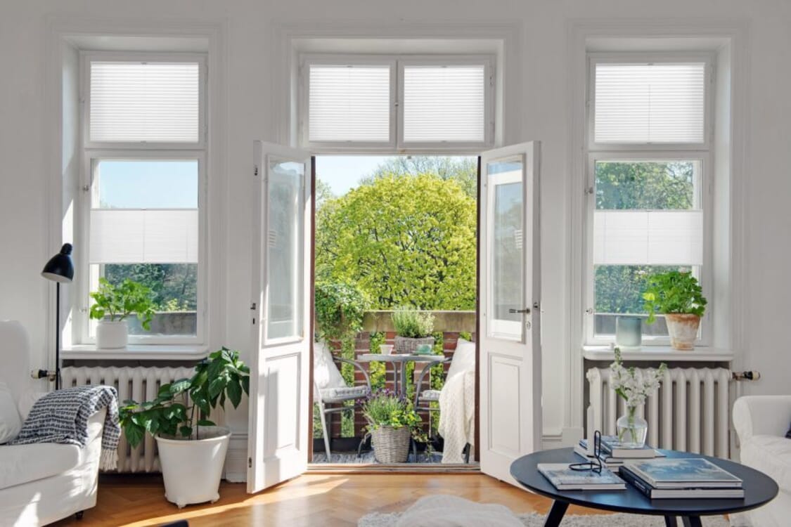 Plissee 1399 Wohnzimmer Weiß