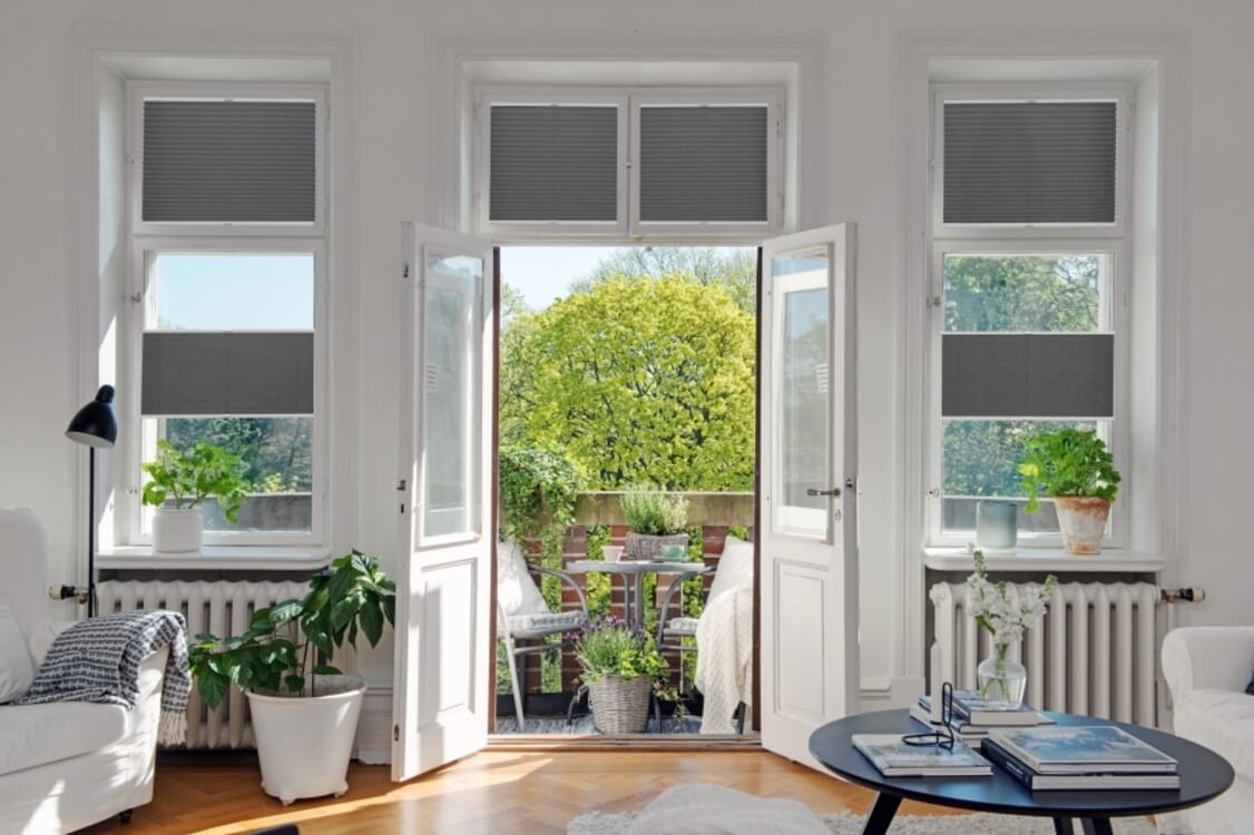 Plissee 2143 Wohnzimmer Grau