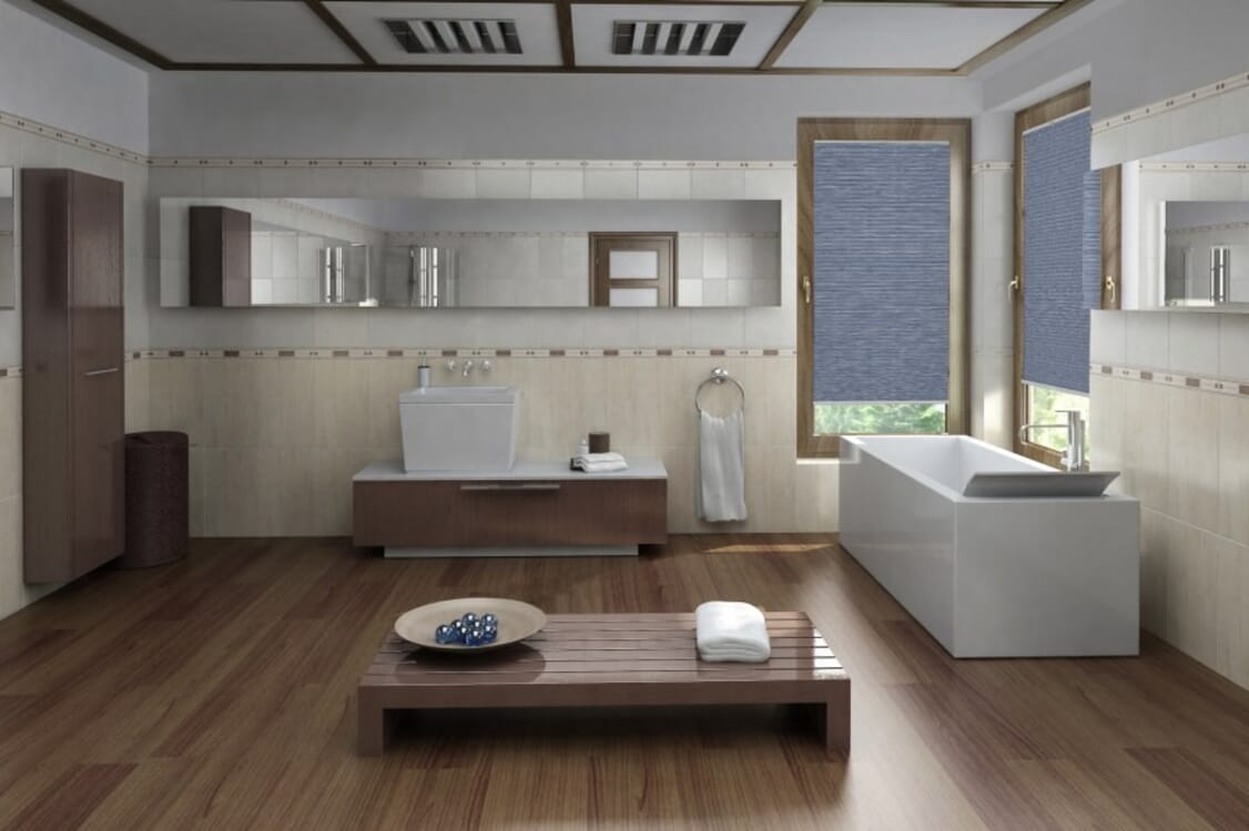 Plissee Wabe Calma 2154 Badezimmer