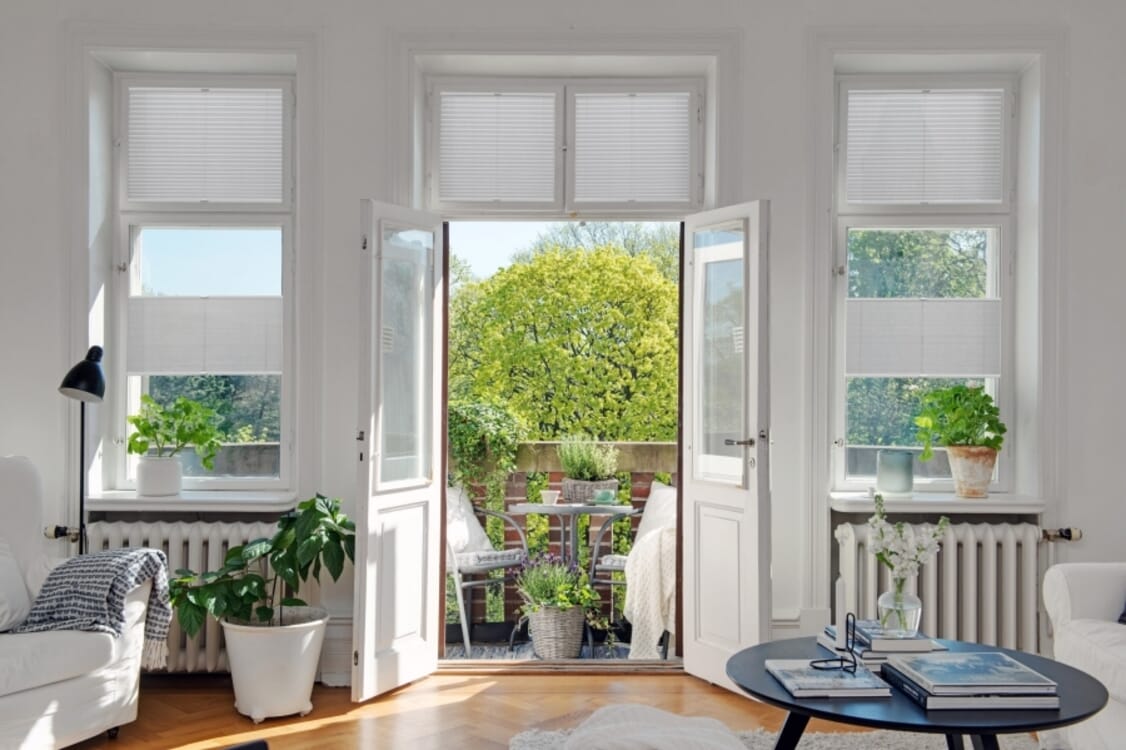 Plissee 2094 Wohnzimmer Grau