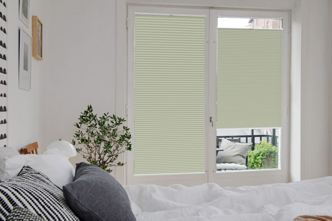 Plissee Wabe Rimano Blackout 4398 Schlafzimmer 