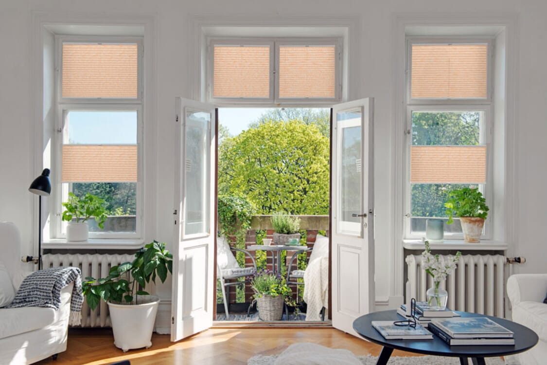 Plissee Wabe Uni 4209Wohnzimmer
