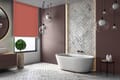 Rollo Basic Dimout 3735 in rot - Badezimmer