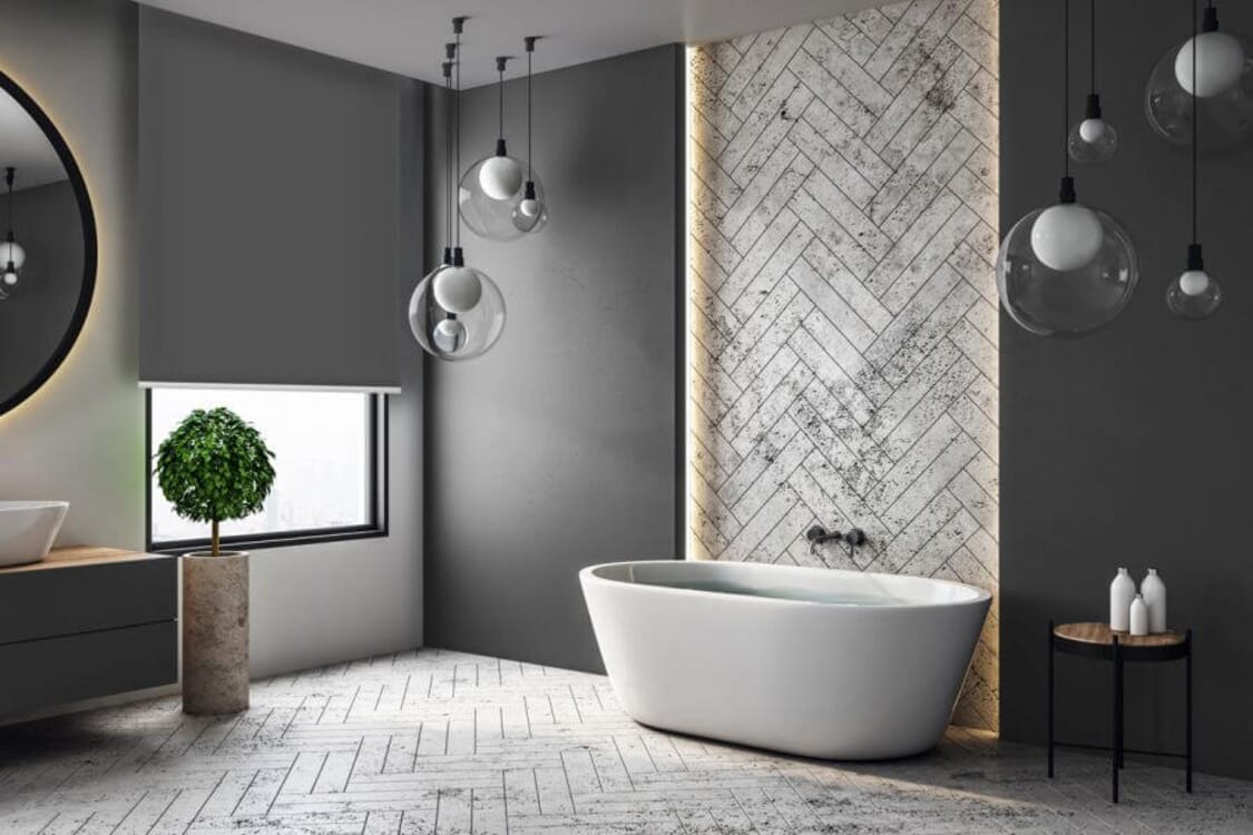 Rollo Levigo 3733 in grau - Badezimmer