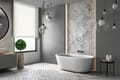 Rollo Pala 3747 in beige-grau - Badezimmer