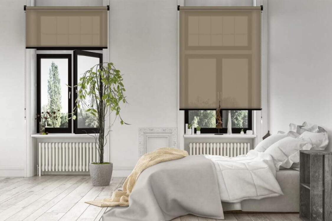 Rollo Sotti 3721 in olivbraun - Schlafzimmer