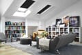 Dachfensterrollo Basic Dimout 3735 in anthrazit - Wohnzimmer