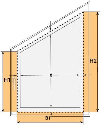Plissee FS1, FS2 - Messen bei der Montage am Fensterflügel mit Winkeln