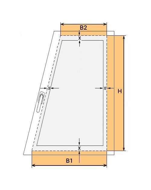 Plissee VS8 - Messen bei der Montage am Fensterflügel mit Winkeln