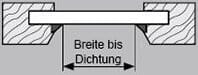 Messen bei Montage mit Klebeleisten direkt auf der Scheibe Dichtung größer 5mm