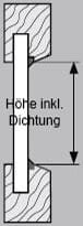 Messen bei Montage mit Klebeleisten direkt auf der Scheibe Dichtung kleiner 5mm