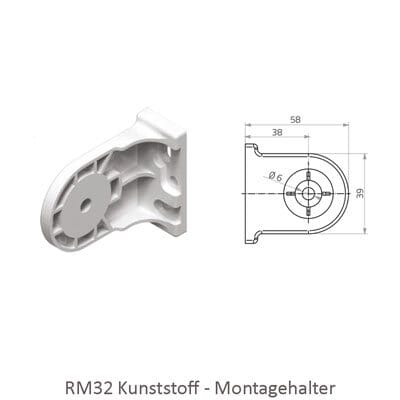 Rollo RM 32 - Abmessungen Montagehalter Kunststoff